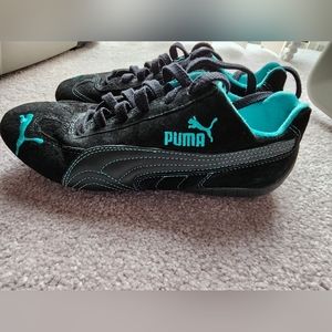 Gently worn black/turquoise puma speedcat